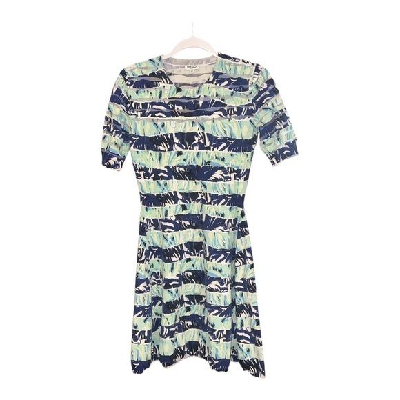 Kenzo Dresses & Skirts - Kenzo Paris Cotton Blend Multicolored Fit And Flare Dress Size Medium R1